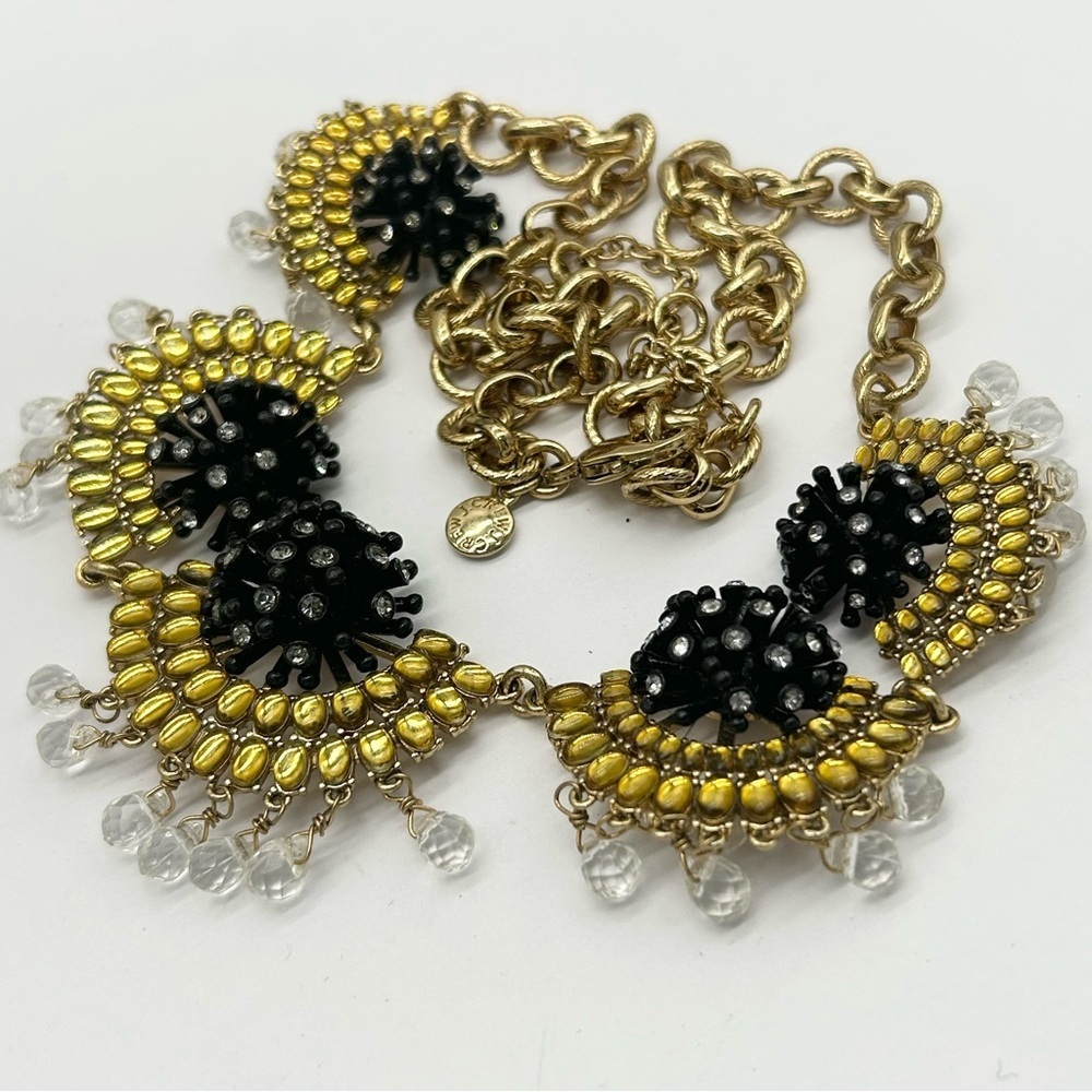 J. Crew Black and Gold Jeweled Necklace